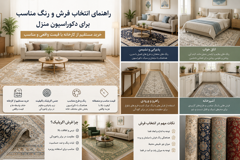 راهنمای انتخاب رنگ و فرش مناسب برای دکوراسیون بخشهای مختلف خانه